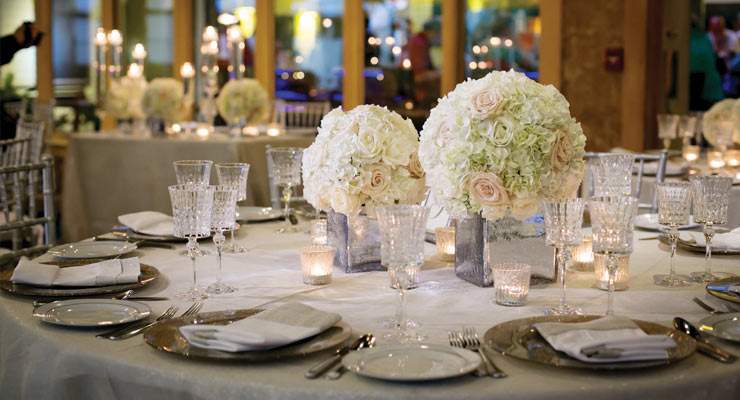 Evening Reception Table settings indoors